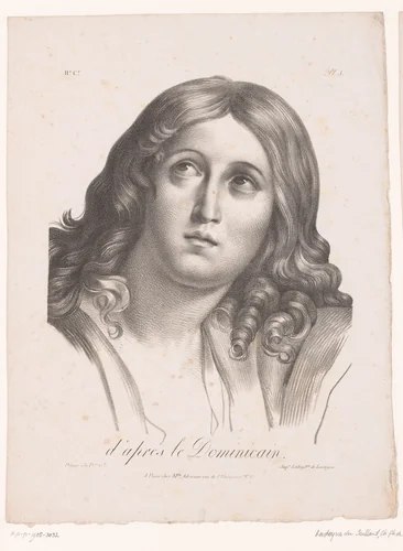 Hoofd van een vrouw by anonymous, print, 1812-1830