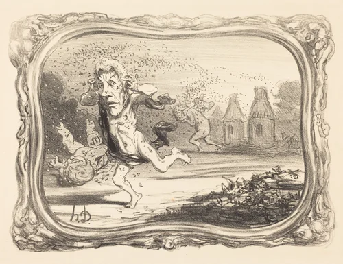 Les Curieux Punis by Honoré Daumier, print, 1851