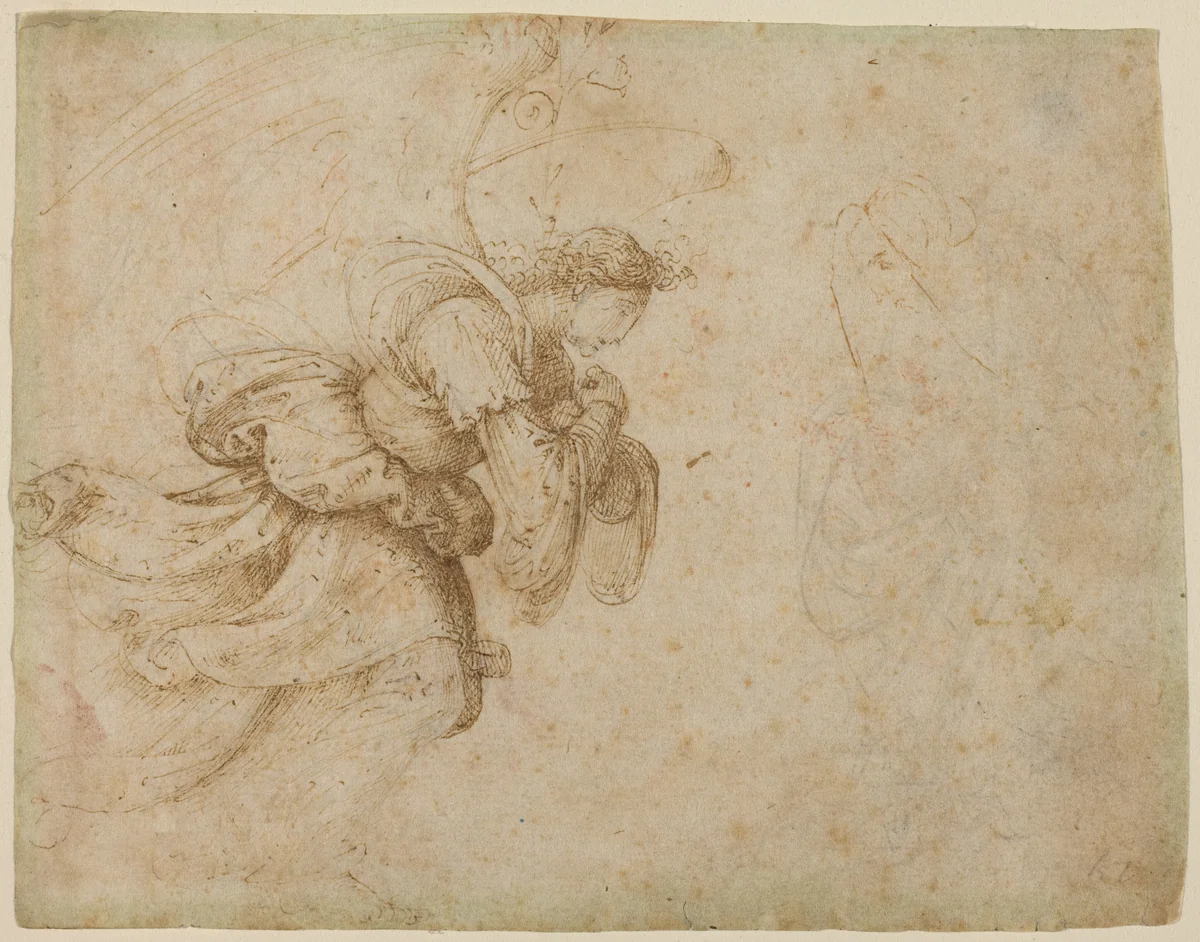 The Angel of the Annunciation [recto] by Fra Bartolommeo, drawing, 1500-1504