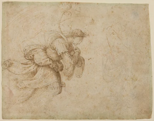 The Angel of the Annunciation [recto] by Fra Bartolommeo, drawing, 1500-1504