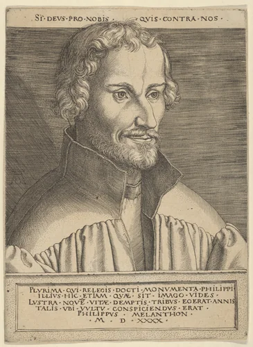Philip Melanchthon by Heinrich Aldegrever, print, 1540