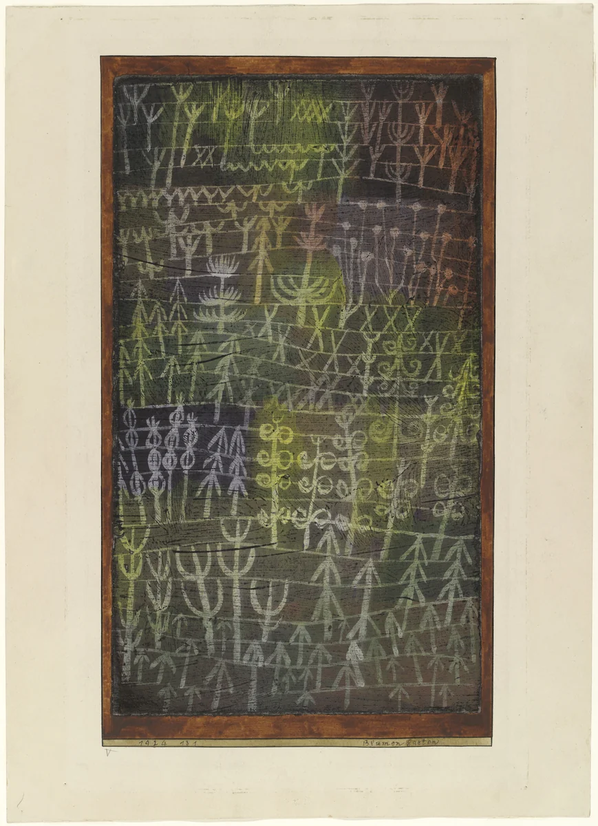 Flower Garden (Blumengarten) by Paul Klee, drawing, 1924
