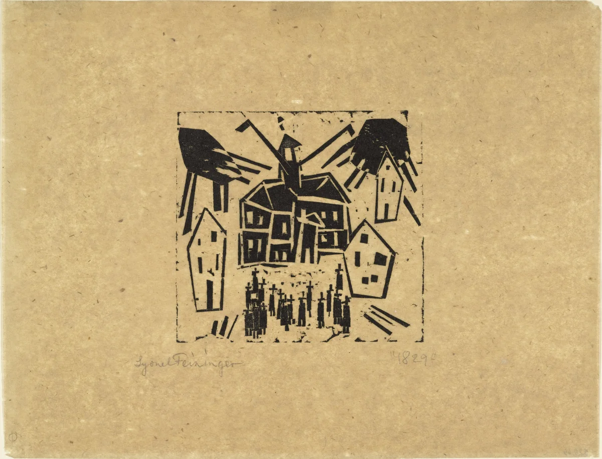 Town Hall (Rathaus) by Lyonel Feininger, print, 1918