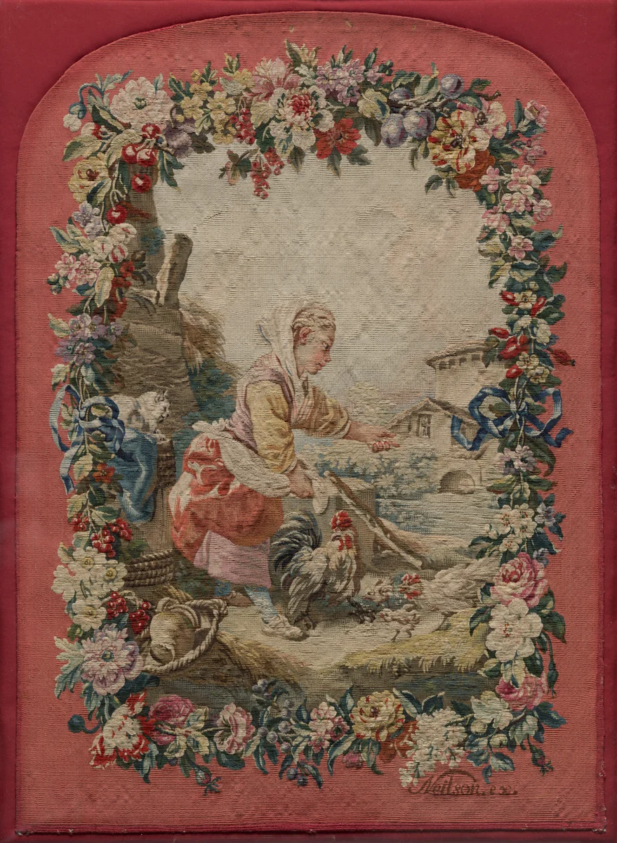 Fire Screen Panel by Jacques Neilson, textile, 1770-1780