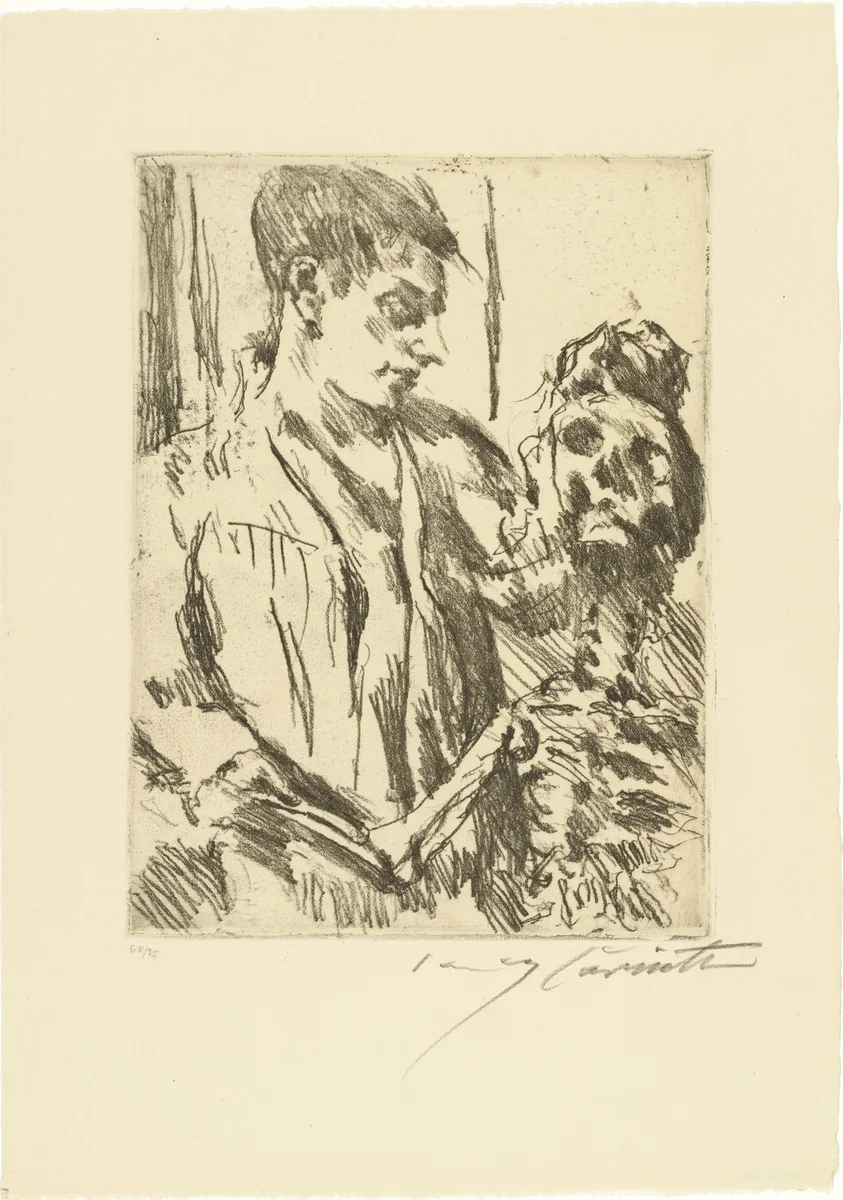 Death and the Youth (Tod und Jüngling) from Dance of Death (Totentanz) by Lovis Corinth, print, 1921