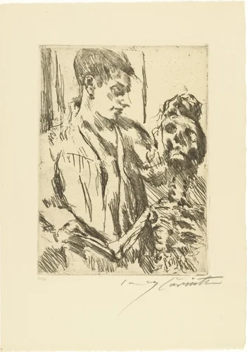Death and the Youth (Tod und Jüngling) from Dance of Death (Totentanz) by Lovis Corinth, print, 1921