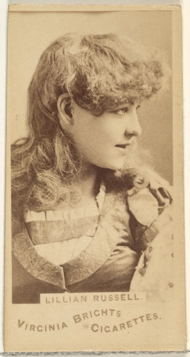 Lillian Russell, from the Actors and Actresses series (N45, Type 1) for Virginia Brights Cigarettes by Allen & Ginter, photograph, 1885-1891