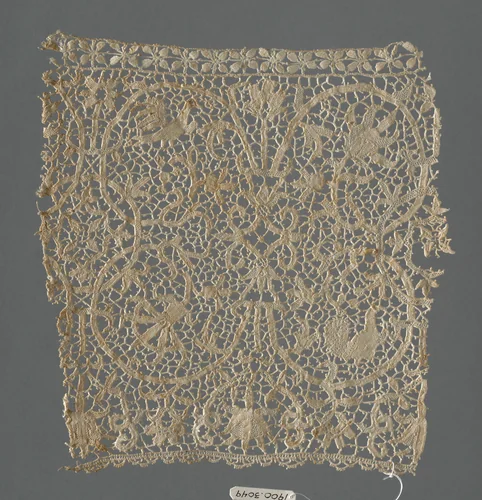 Border (Fragment) by Italy, textile, 1625-1650