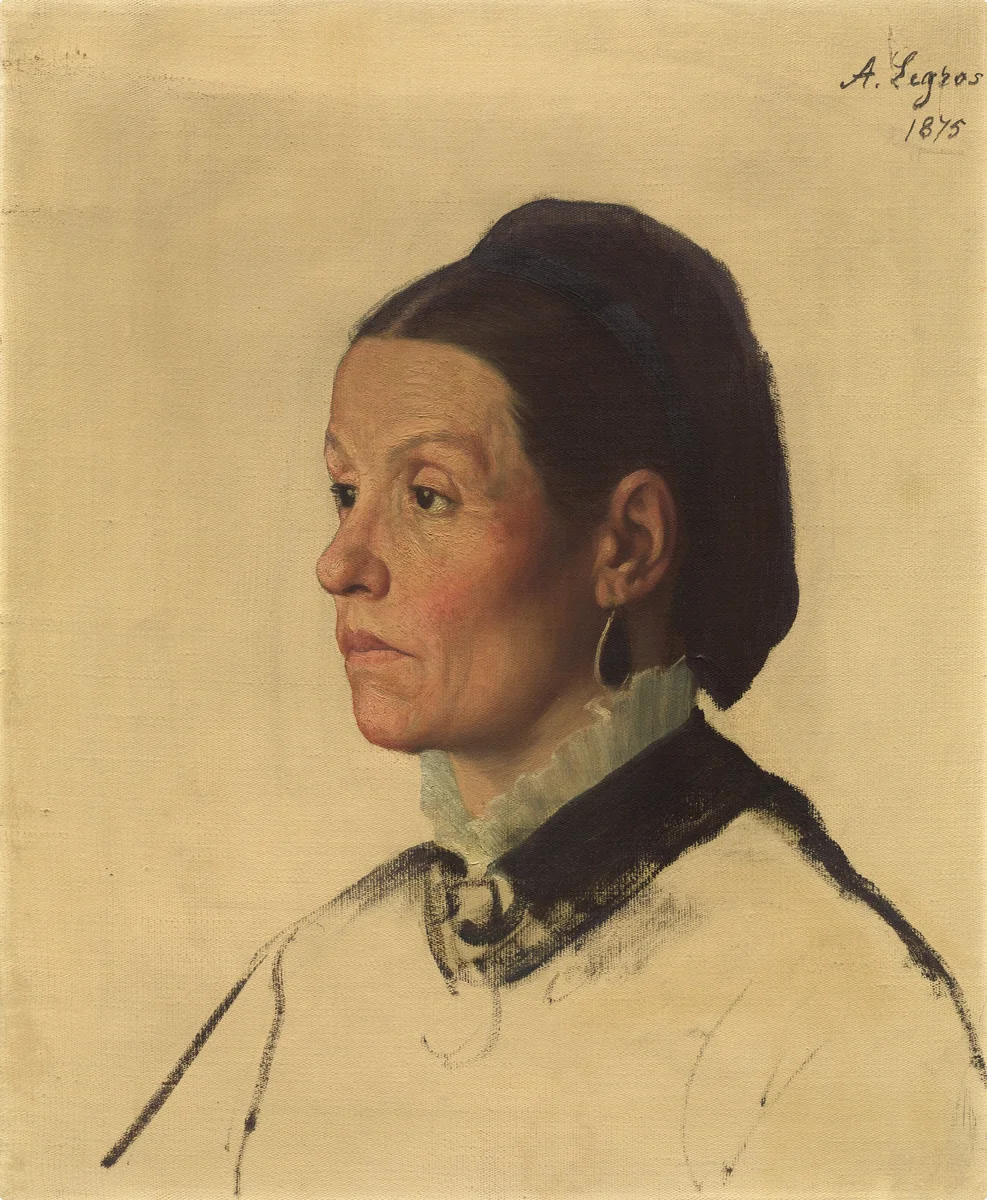 Portrait of a Woman by Alphonse Legros, painting, 1875
