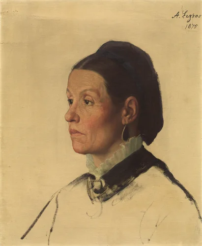 Portrait of a Woman by Alphonse Legros, painting, 1875