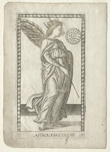 Astrology (from the Tarocchi, series C: Liberal Arts, #29) by Master of the E-Series Tarocchi, print, 1457-1467