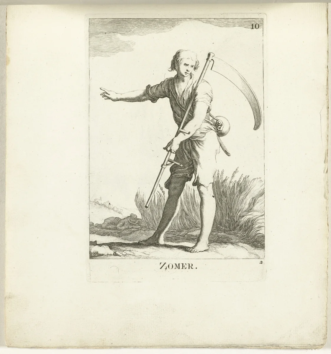 Zomer by Frederick Bloemaert, print, 1700-1800