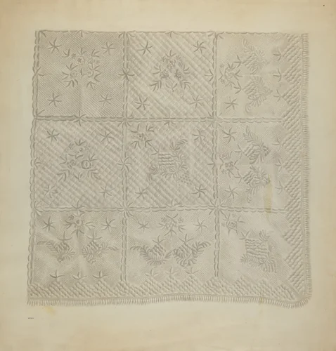 Quilted Coverlet by A. Zimet, index of american design, 1938