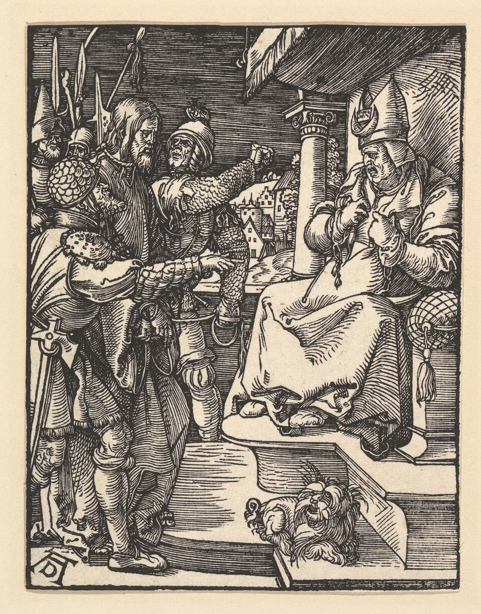 Christ before Caiaphas, from "The Small Passion" by Albrecht Dürer, print, 1508-1509