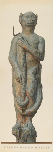 Circus Wagon Monkey by John Matulis, index of american design, 1939