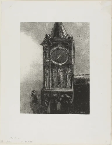 A Bell in the Tower Was Ringing the Hour, plate 4 from Edmond Picard's Le Jure by Odilon Redon, print, 1887