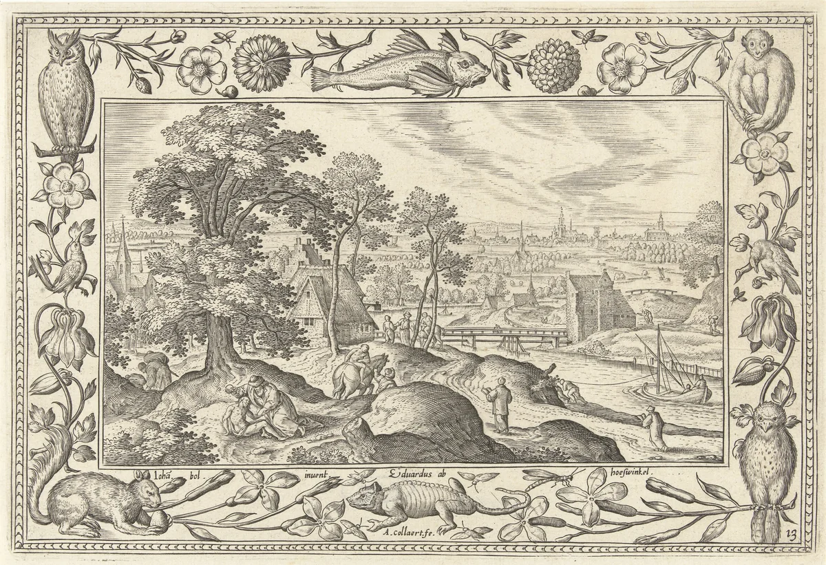 Parabel van de Barmhartige Samaritaan by Unknown, print, 1582-1586