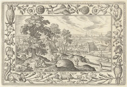 Parabel van de Barmhartige Samaritaan by Unknown, print, 1582-1586