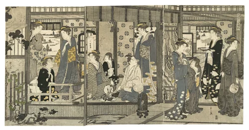 Bellflowers (Asagao), from the series Genji in Fashionable Modern Guise (Fūryū yatsushi Genji: Asagao) by Chōbunsai Eishi (鳥文斎栄之), print, 1789-1792