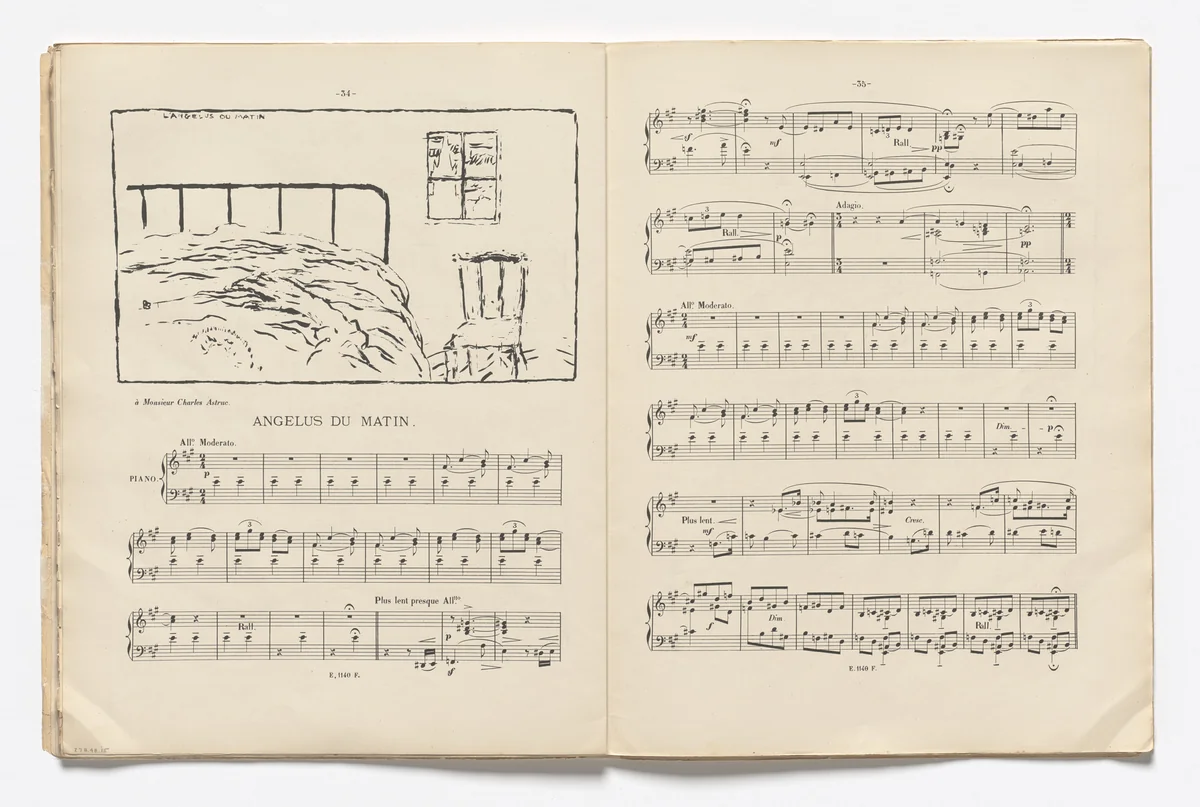 Morning Angelus (L'Angélus du matin) (headpiece, page 34) from Petites scènes familières by Pierre Bonnard, illustrated book, 1893