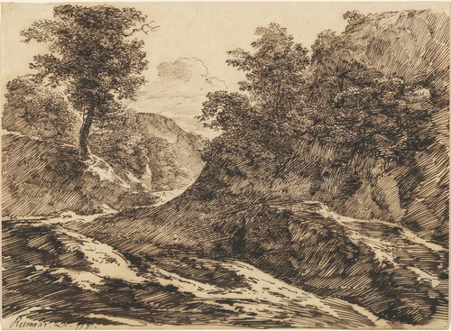 A Path through a Hilly Landscape by Carl Friedrich von Rumohr, drawing, 1831