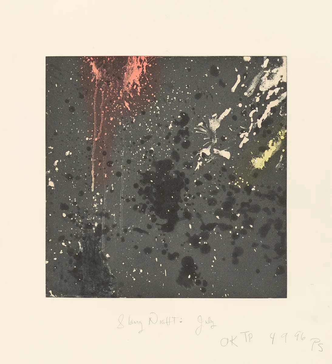 Starry Night: July by Pat Steir, print, 1996