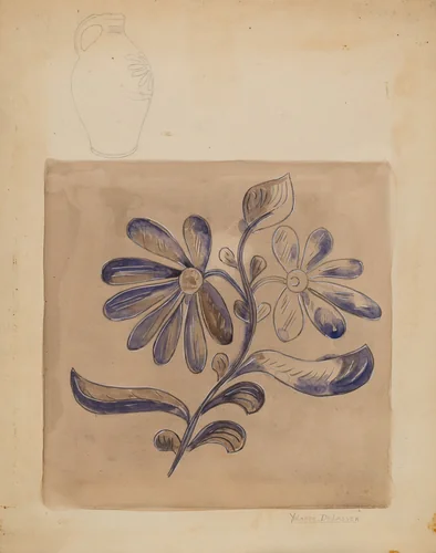 Jug by Yolande Delasser, index of american design, 1936