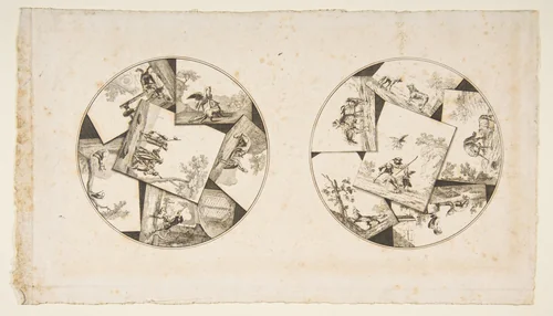Designs for Plates Taken from Oudry's Illustrations to La Fontaine's Fables by Jean-Baptiste Oudry, print, 1755-1790