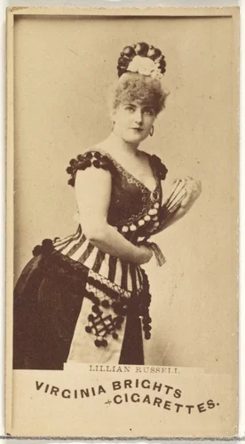 Lillian Russell, from the Actors and Actresses series (N45, Type 1) for Virginia Brights Cigarettes by Allen & Ginter, photograph, 1885-1891