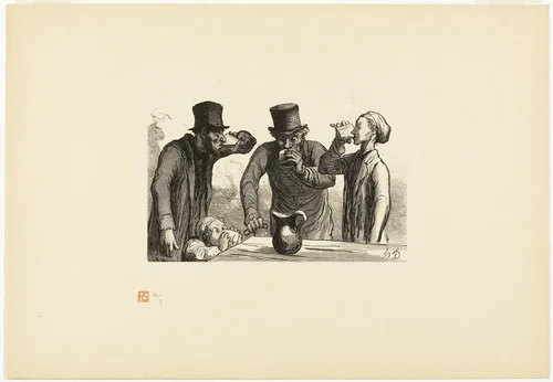 Physiology of Drinking: The Four Ages by Charles Maurand, print, 1862