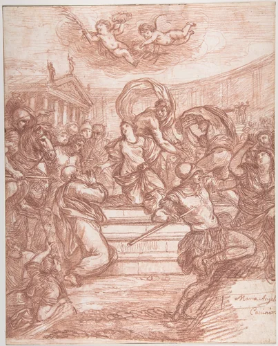Scene of Martyrdom, after Giovanni Angelo Canini by Jean Robert Ango, drawing, 1759-1773