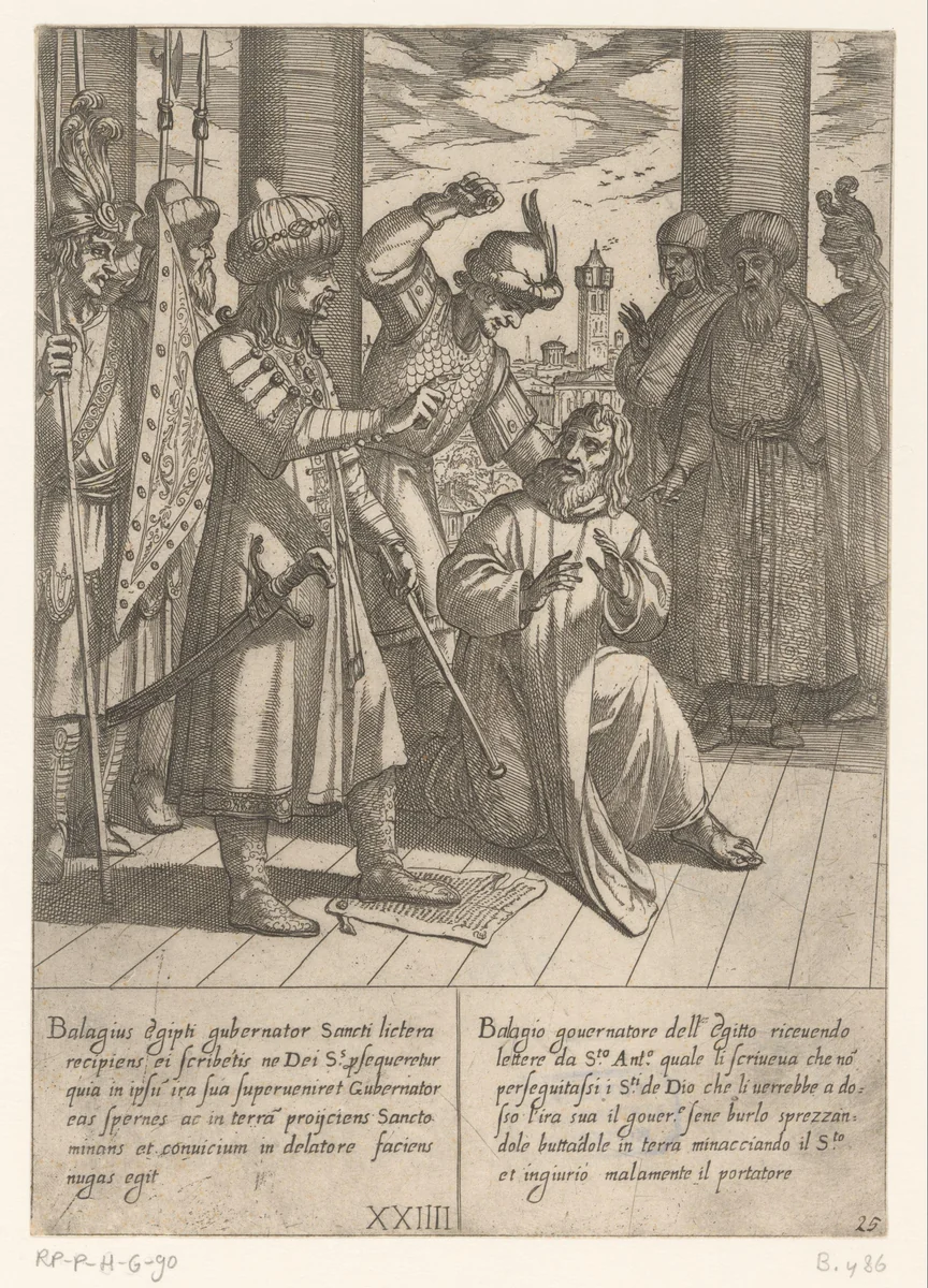 Belagio schenkt geen aandacht aan het verzoek van H. Antonius by Antonio Tempesta, print, 1598
