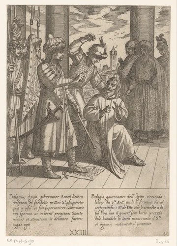 Belagio schenkt geen aandacht aan het verzoek van H. Antonius by Antonio Tempesta, print, 1598