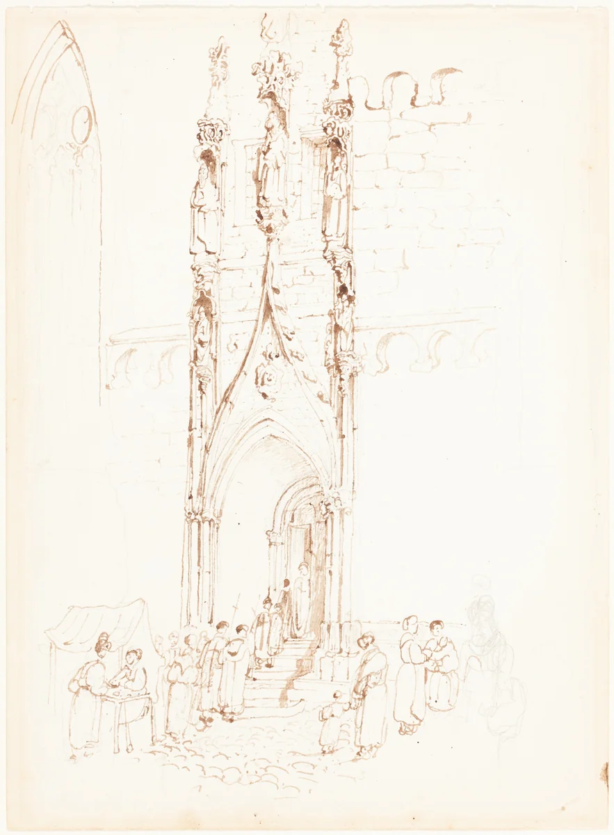 A Gothic Arch by John Skinner Prout, drawing, 1806-1876