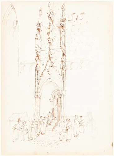 A Gothic Arch by John Skinner Prout, drawing, 1806-1876