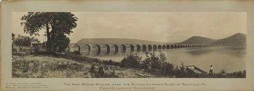 The New Stone Bridge over the Susquehanna River at Rockville, Pennsylvania by William H. Rau, photograph, 1900