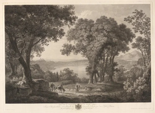 Ber See von Albano bei Rom by Friedrich Wilhelm Gmelin, print, 1796