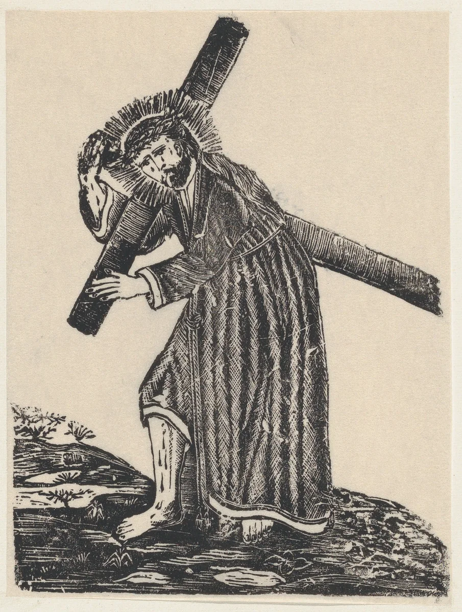 Christ carrying the cross by anonymous, print, 19