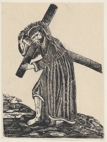 Christ carrying the cross by anonymous, print, 19