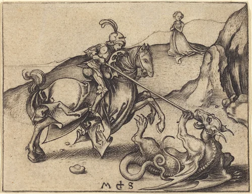 Saint George by Martin Schongauer, print, 1480-1490