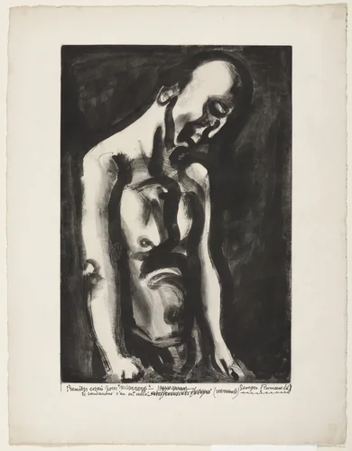 Trial proof for The Condemned is Led Away..., plate XVIII from Miserere by Georges Rouault, print, 1922