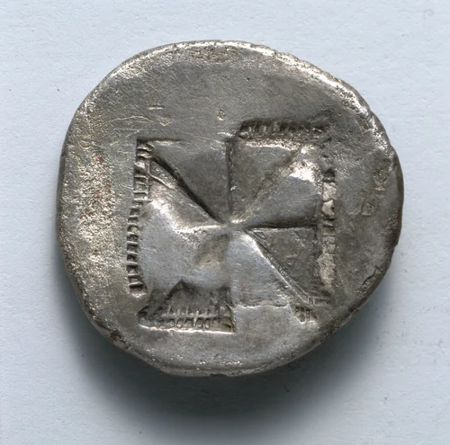 Drachm: Incuse Square in four parts (reverse) by Unknown, metalwork, -535--478