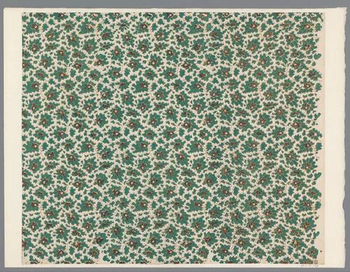 Blad met strooipatroon van hoekige motieven by anonymous, print, 1800-1900