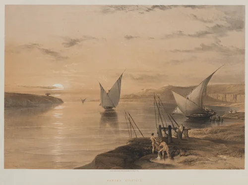 Egypt and Nubia, Volume II: Hagar Setsilis by Louis Haghe, print, 1847