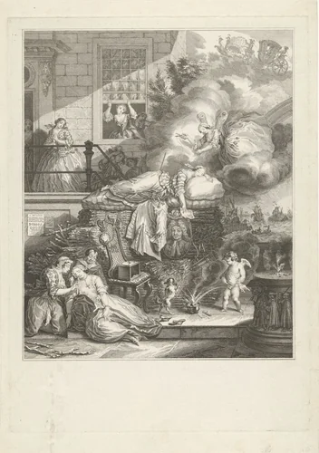 De dood van Dido by Simon Fokke, print, 1758