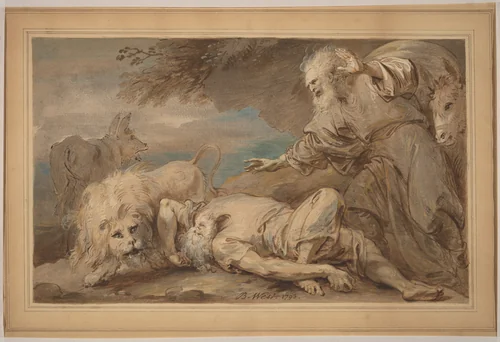 The Disobedient Prophet by Benjamin West, drawing, 1793