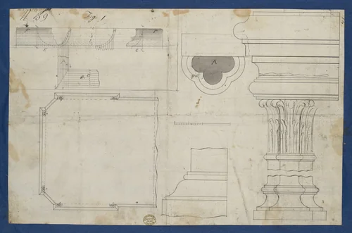 Plan for Library Table with Moldings, from Chippendale Drawings, Vol. II by Thomas Chippendale, drawing, 1753