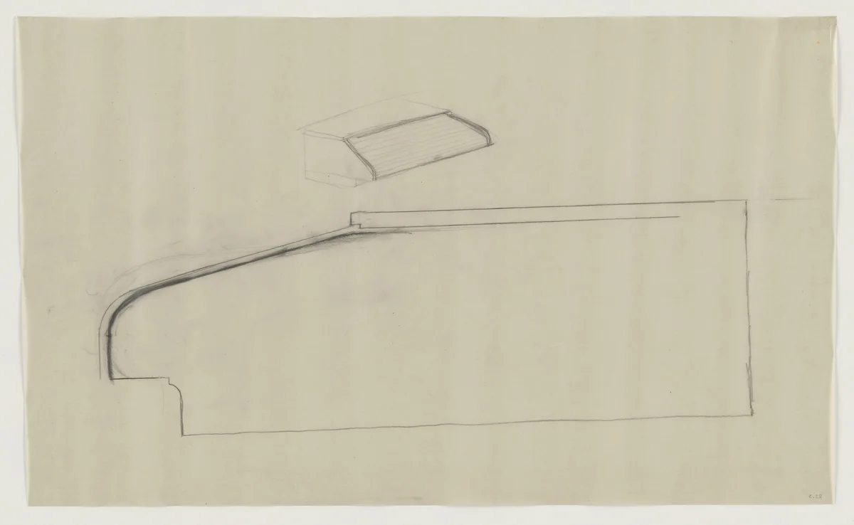 Design for Telefunken Record Player, Perspective and side elevation. by Lilly Reich, mies van der rohe archive, 1937
