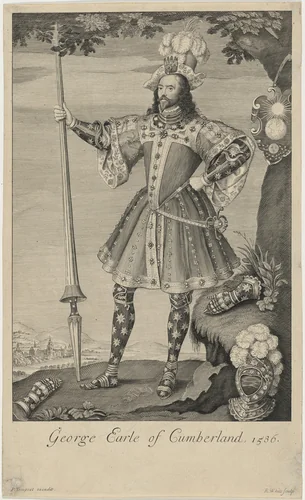 George, Earl of Cumberland by Robert White, print, 1645-1703