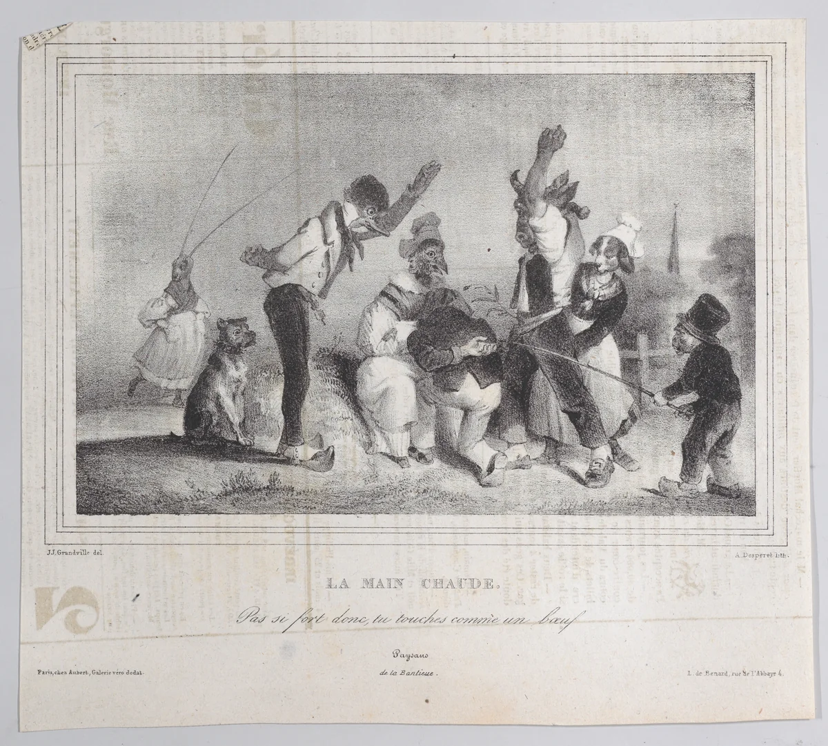Blind Man's Buff by J. J. Grandville, print, 1829-1839